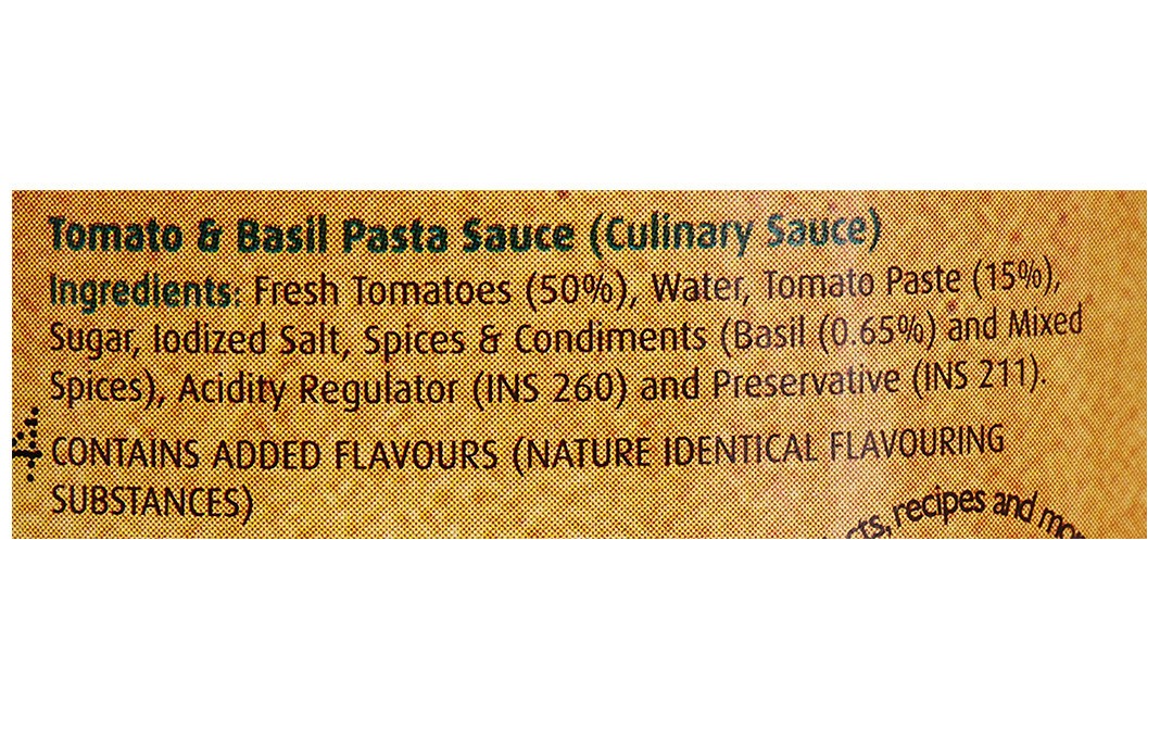 Del Monte Tomato and Basil Pasta Sauce   Glass Jar  350 grams